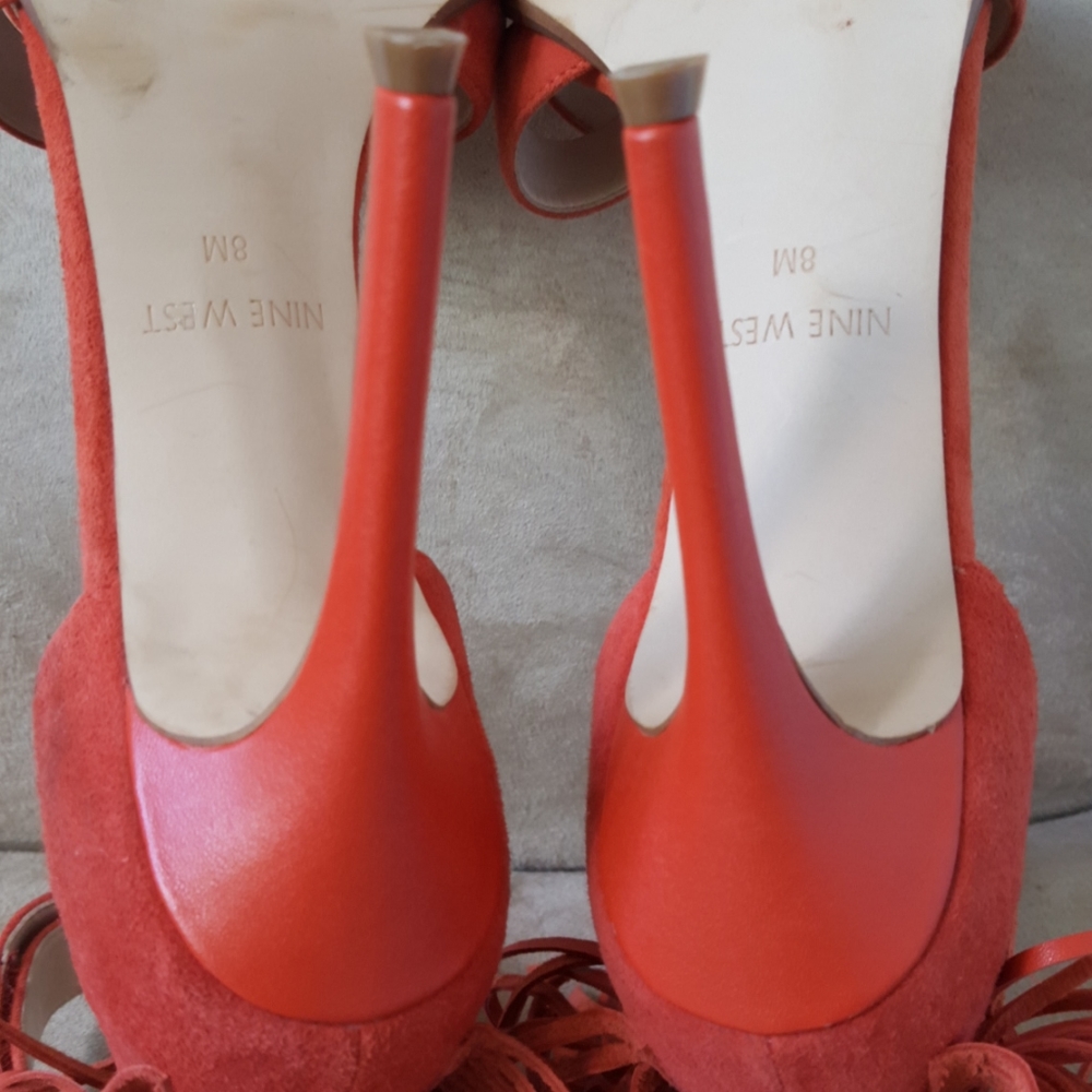 Nine West Suede Frings Heels - Picture 7 of 9
